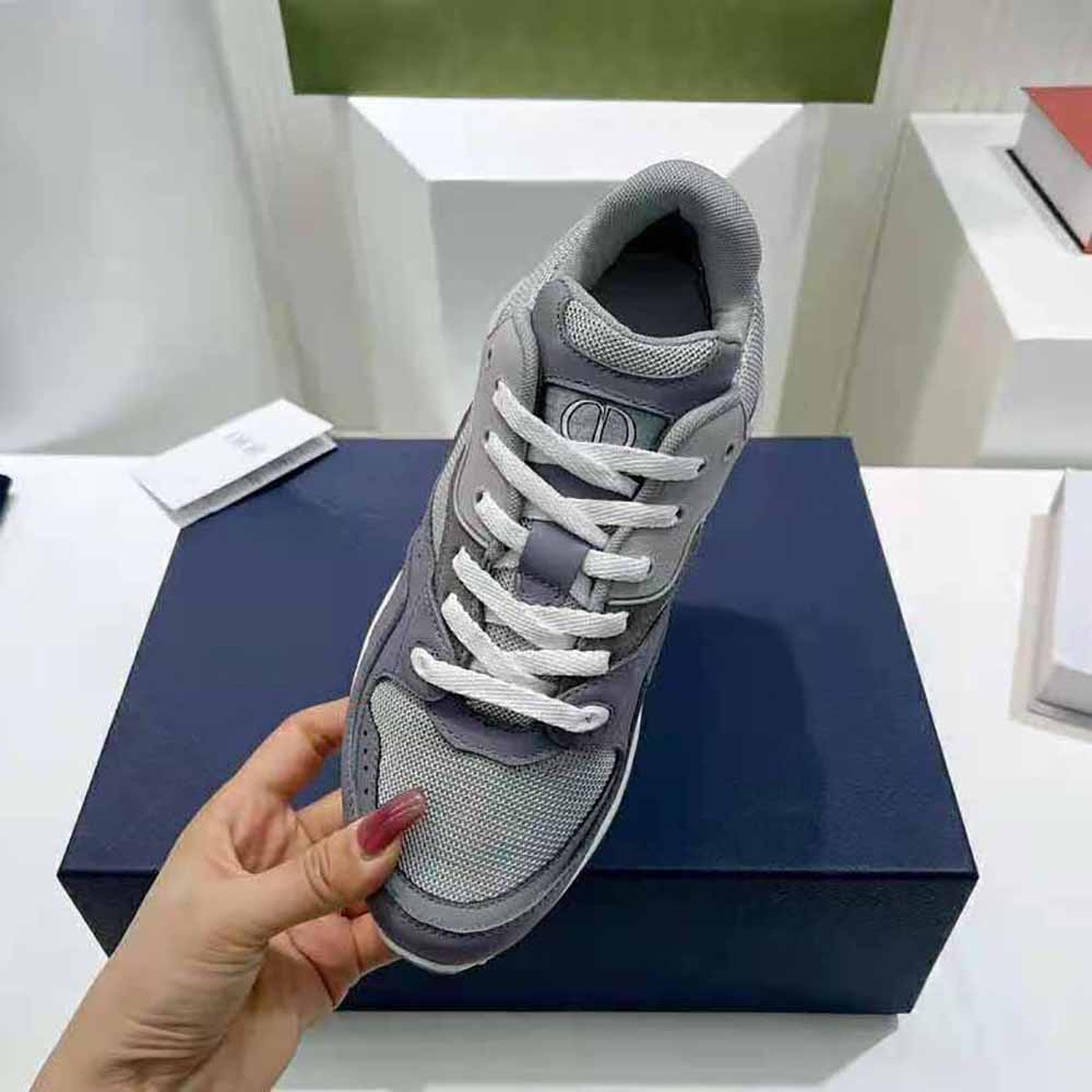 Dior Men B29 Sneaker Gray Technical Mesh Suede and Smooth Calfskin - image 8