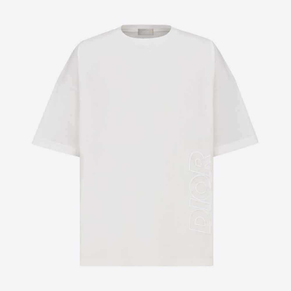 Front view of Dior Men Dior and Parley Oversized T-shirt white