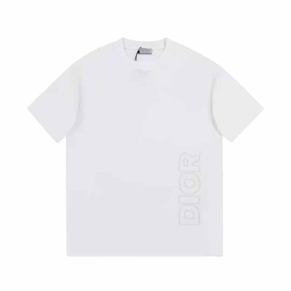 Side angle showing silhouette of Dior Men Dior and Parley white T-shirt