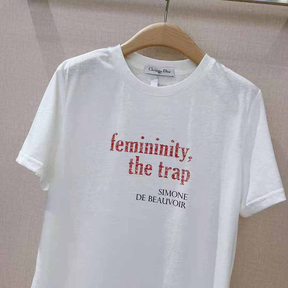 Dior Men Femininity the Trap T-Shirt Ecru Cotton Jersey and Linen - image 6