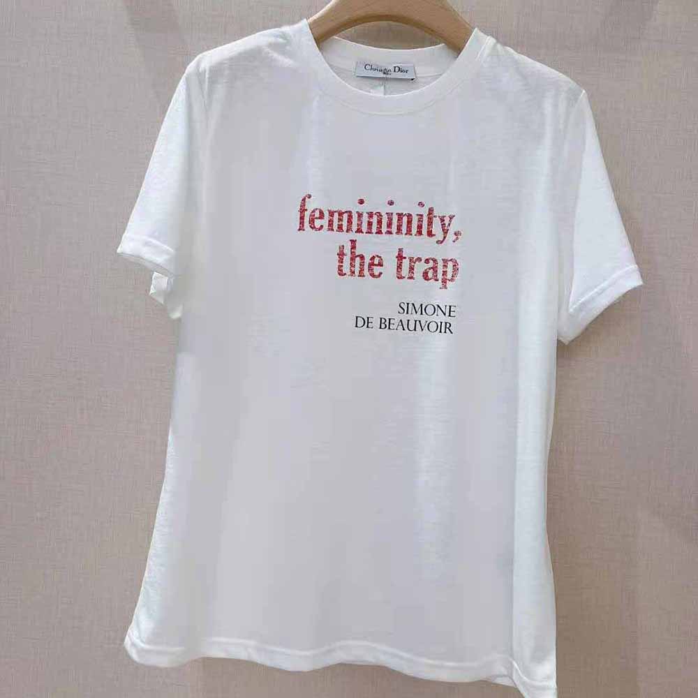 Dior Men Femininity the Trap T-Shirt Ecru Cotton Jersey and Linen - image 4