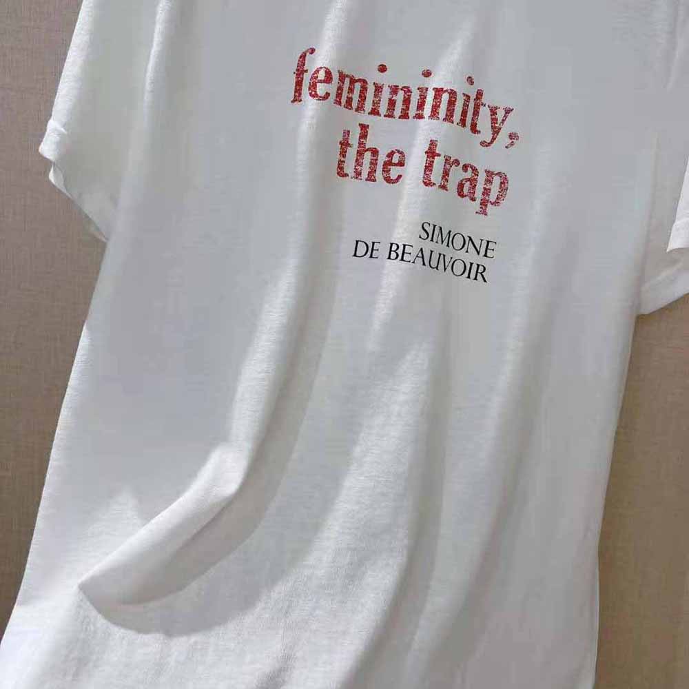 Dior Men Femininity the Trap T-Shirt Ecru Cotton Jersey and Linen - image 8
