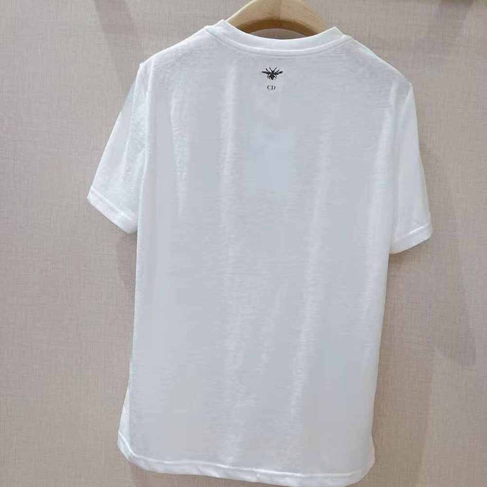 Dior Men Femininity the Trap T-Shirt Ecru Cotton Jersey and Linen - image 5