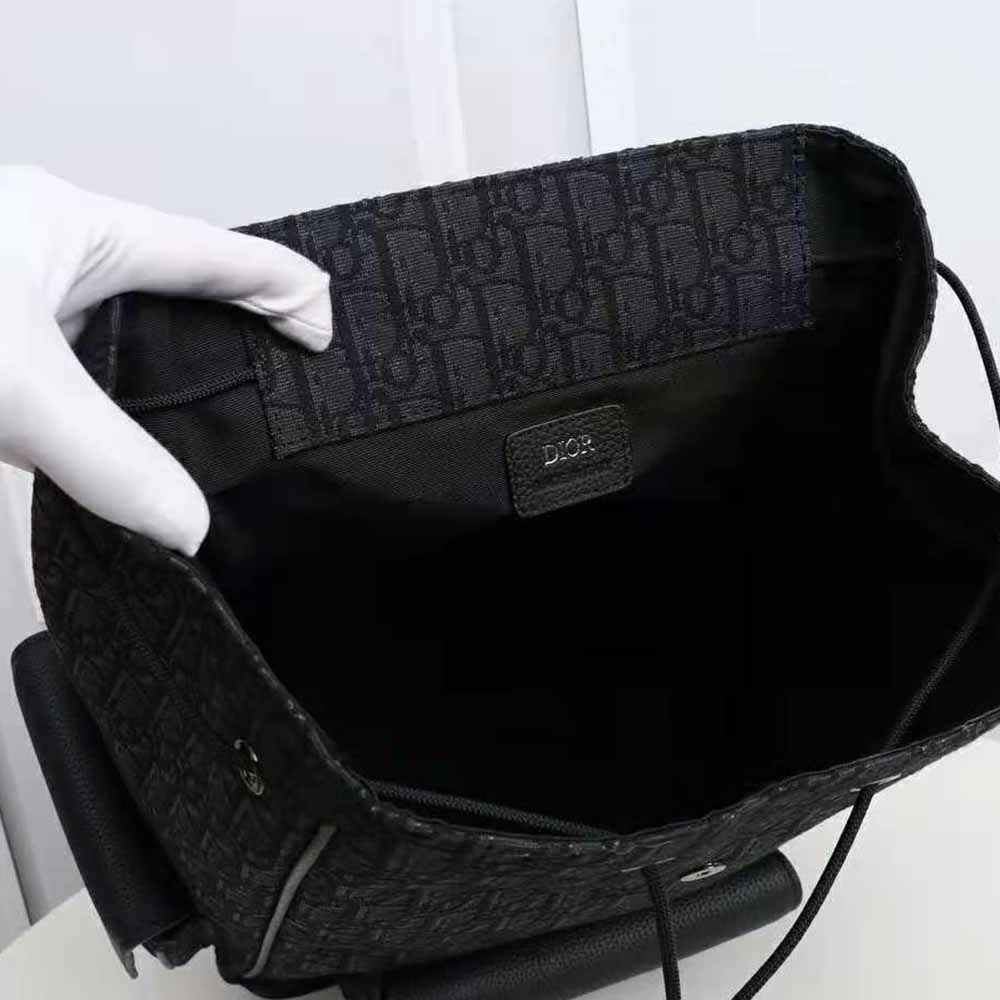Dior Men Motion Backpack Black Dior Oblique Mirage Technical Fabric and Grained Calfskin - image 6