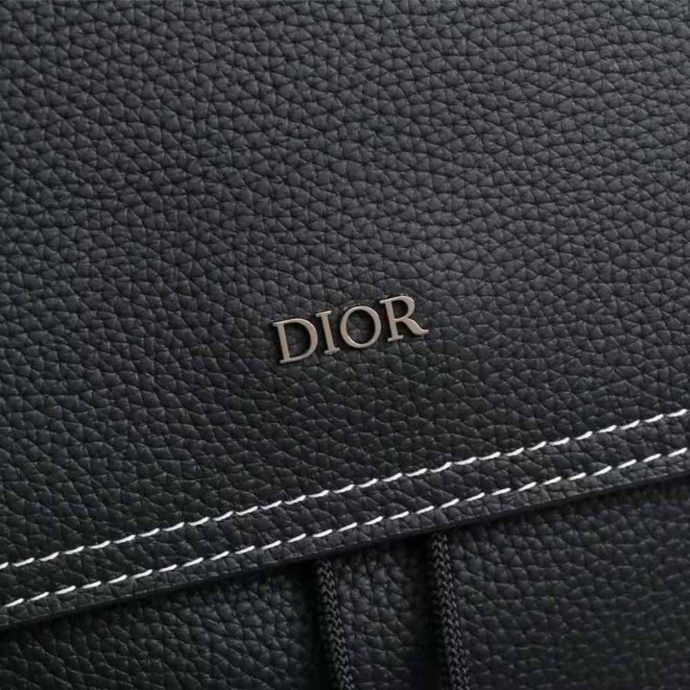 Dior Men Saddle Backpack Black Grained Calfskin - image 8