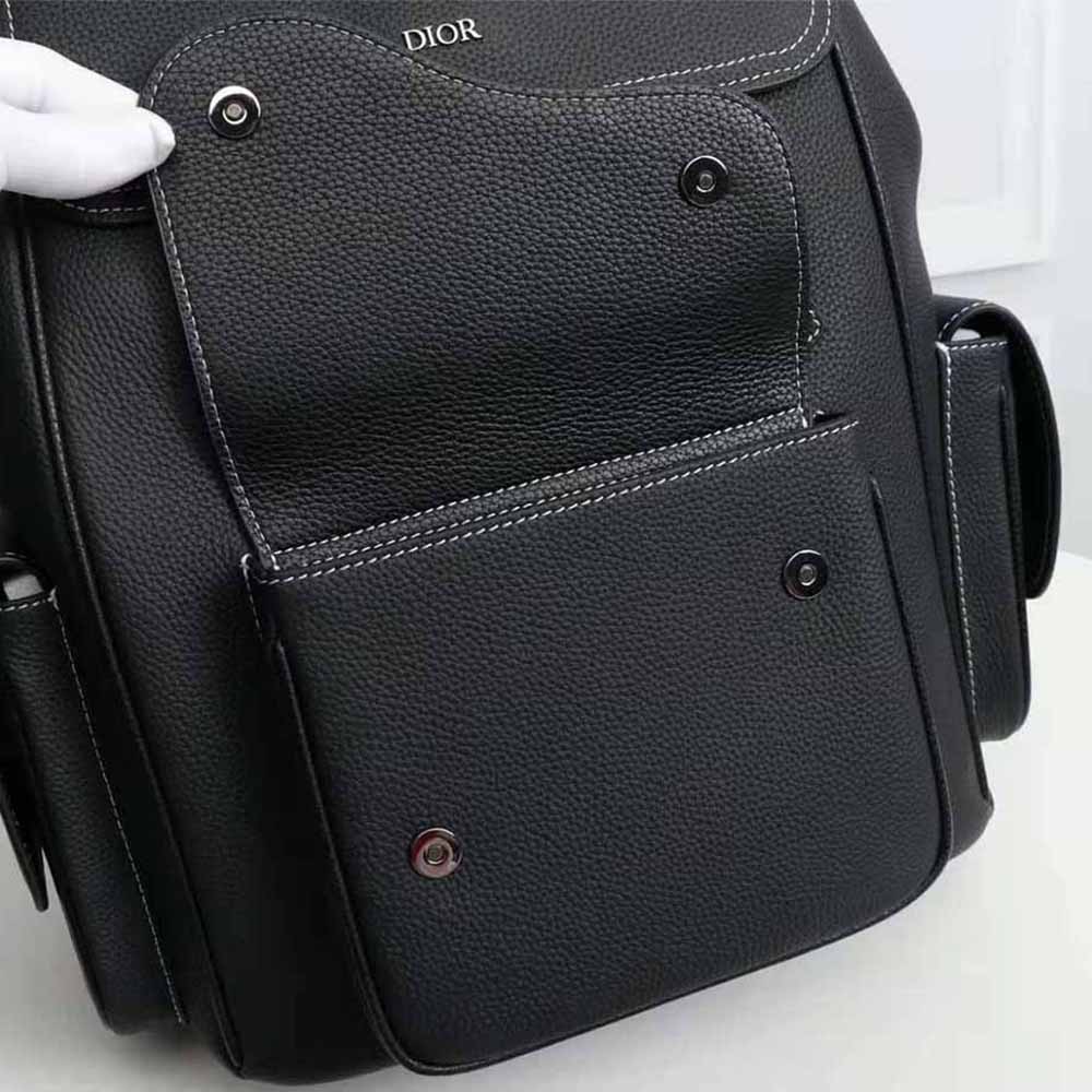 Dior Men Saddle Backpack Black Grained Calfskin - image 6