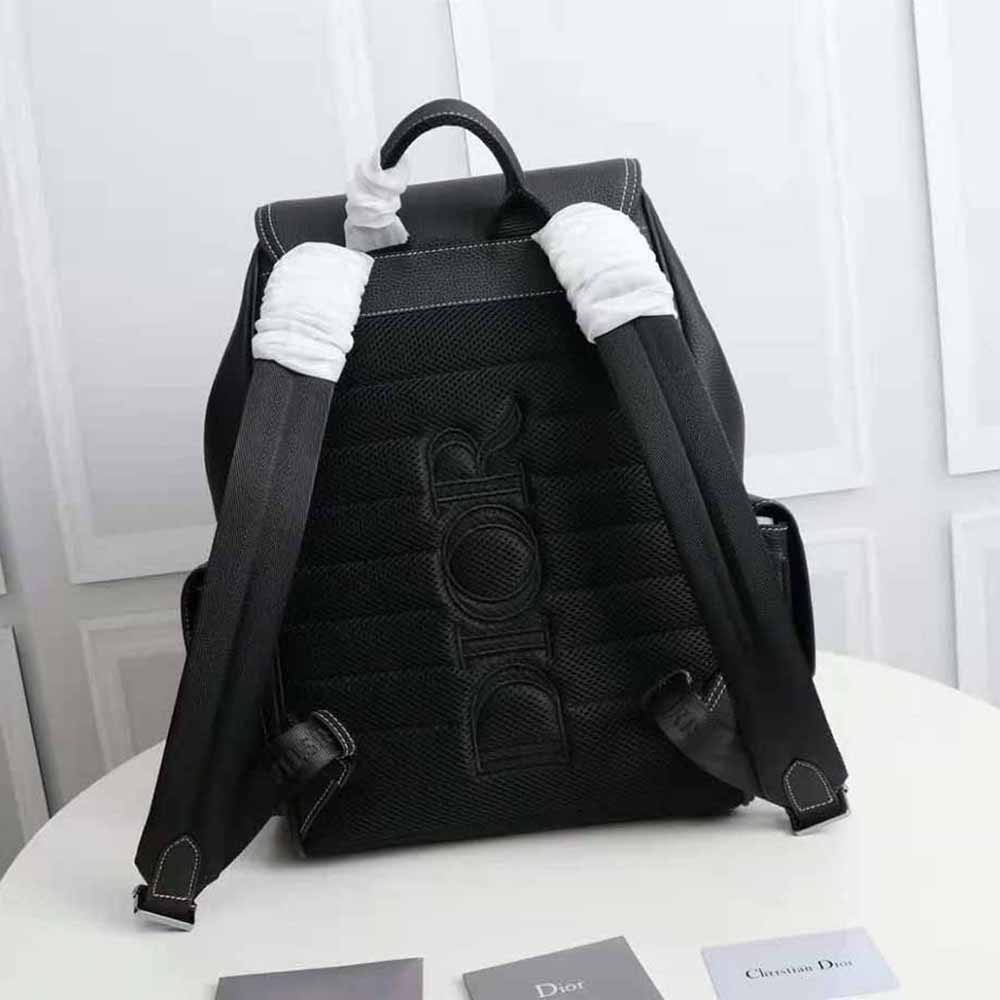 Dior Men Saddle Backpack Black Grained Calfskin - image 4