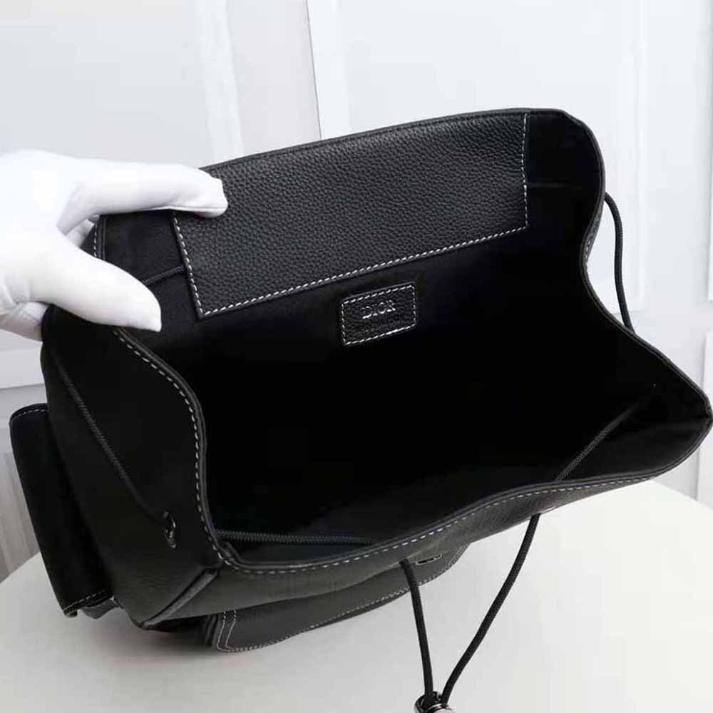 Dior Men Saddle Backpack Black Grained Calfskin - image 5