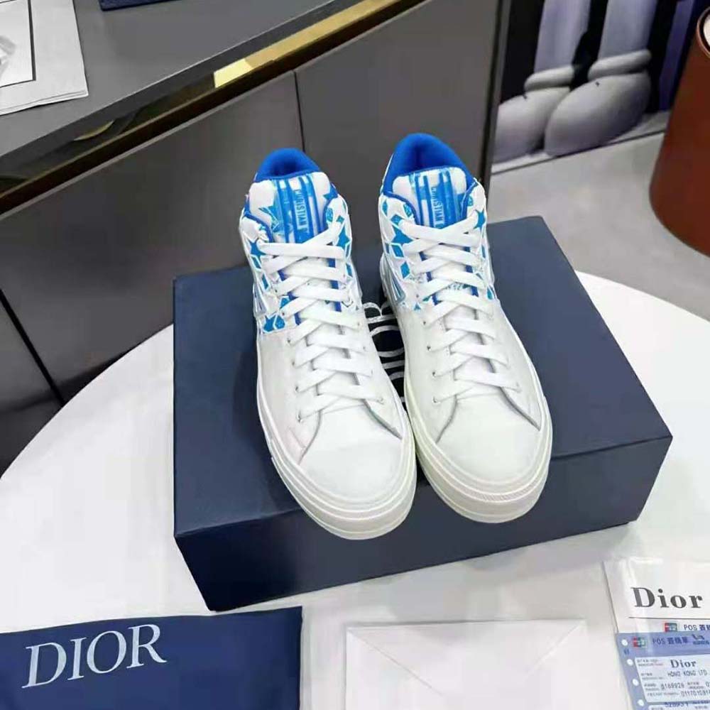 Close-up of silver star hardware on Dior Walk N Dior Star Sneaker