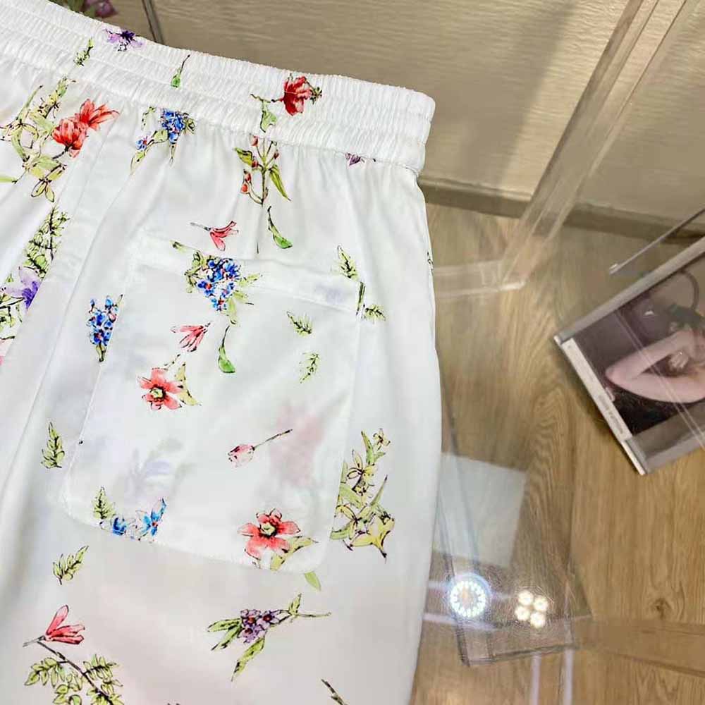 Dior Women Chez Moi Shorts White Silk Twill with Multicolor D-Constellation Motif - image 5