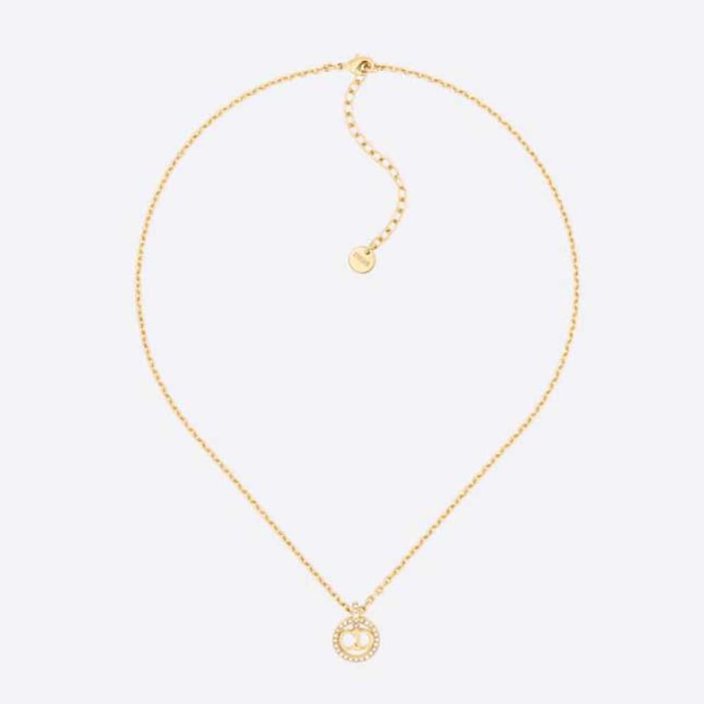 Close-up of Dior Women Clair D Lune Necklace gold-finish with crystals