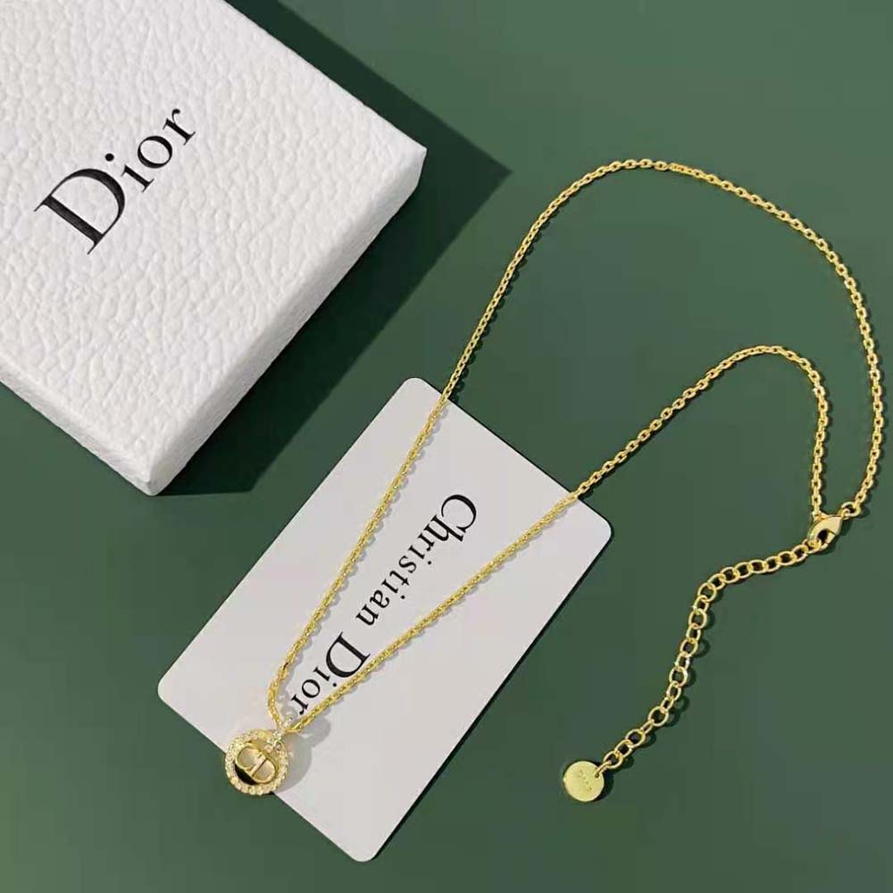 Model wearing Dior Women Clair D Lune Necklace with layered styling