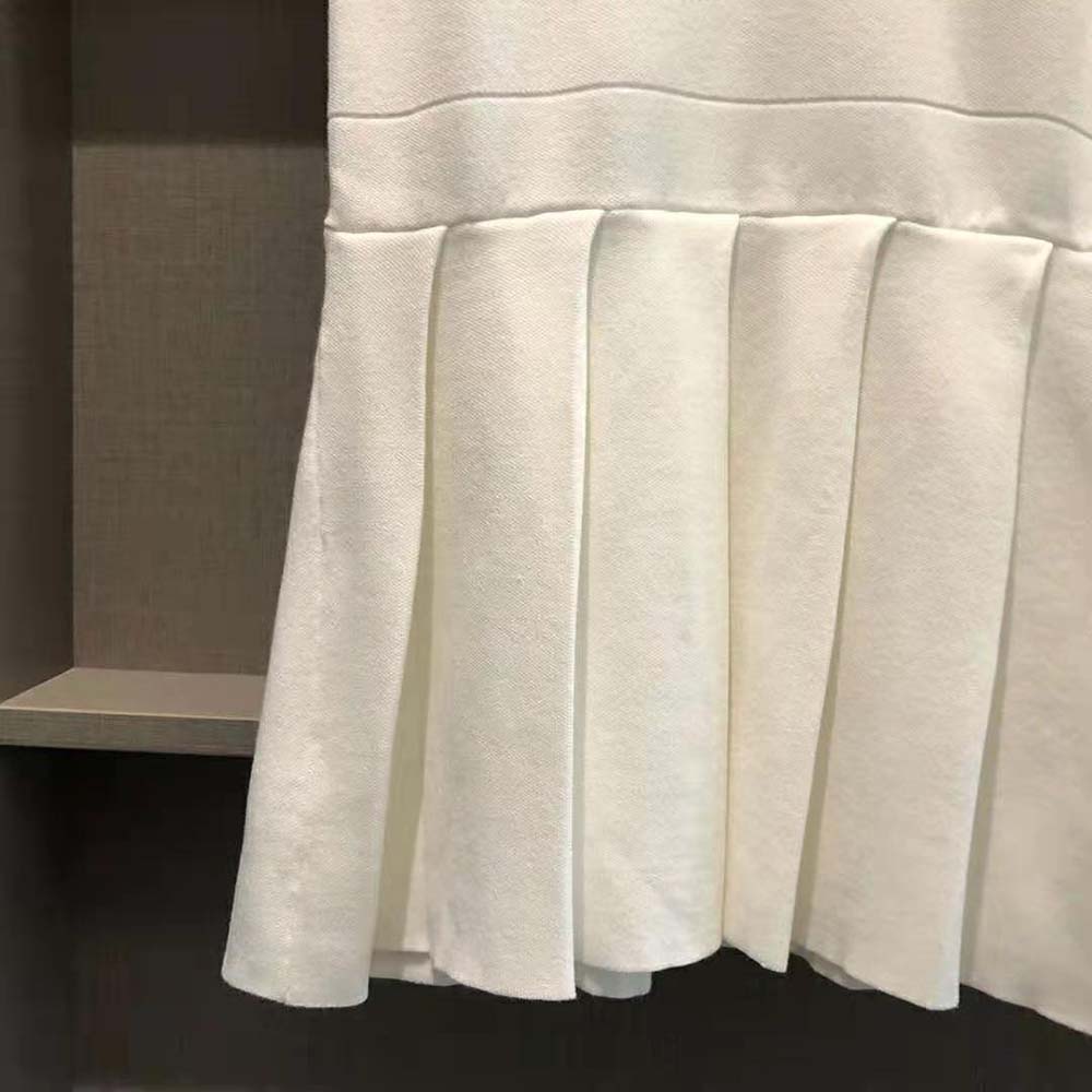 Dior Women Cropped Fitted Dress White Technical Stretch Pique - image 10