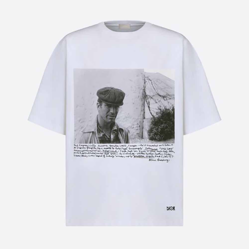Front view of Dior Women Dior and Jack Kerouac Oversized T-shirt white cotton