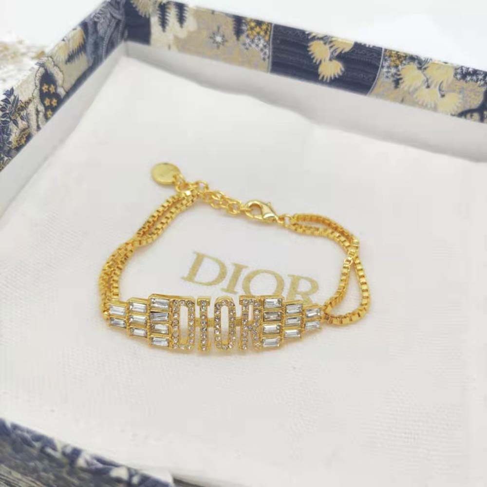 Side view showing clasp and silhouette of Dior Women Dio(r)evolution Bracelet
