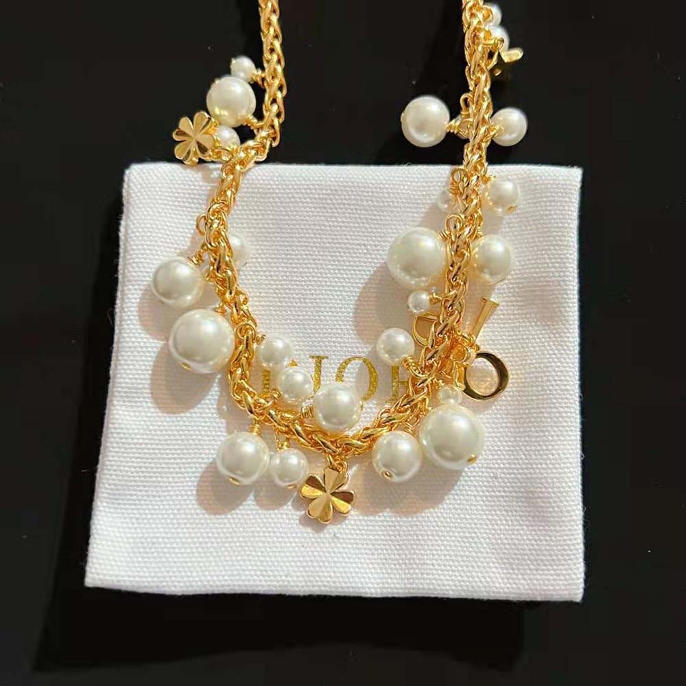 Dior Women Dio(r)evolution Necklace Gold-Finish Metal and White Resin Pearls - image 6