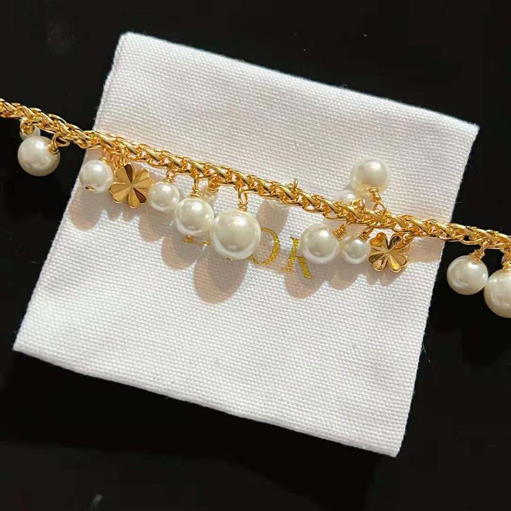 Dior Women Dio(r)evolution Necklace Gold-Finish Metal and White Resin Pearls - image 4