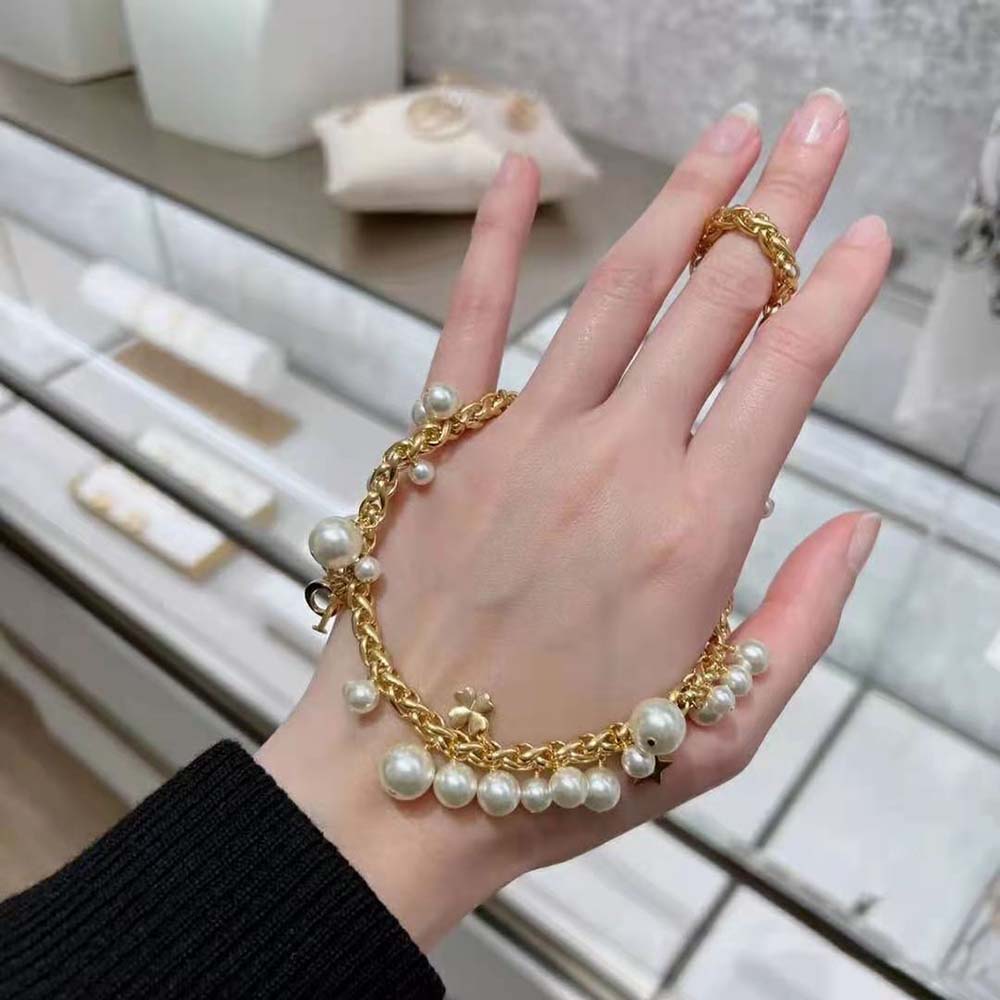 Dior Women Dio(r)evolution Necklace Gold-Finish Metal and White Resin Pearls - image 7