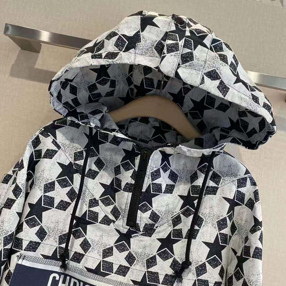Dior Women Hooded Anorak Navy Blue Technical Taffeta Jacquard - image 6