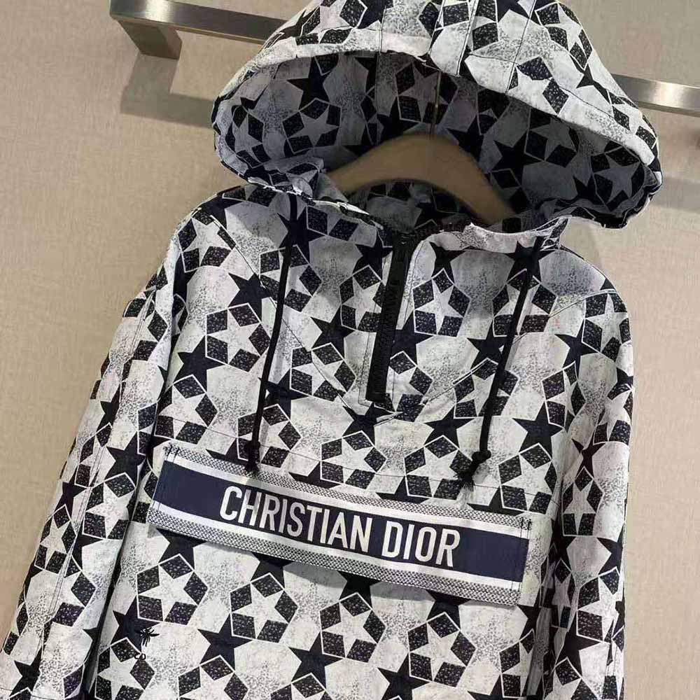 Dior Women Hooded Anorak Navy Blue Technical Taffeta Jacquard - image 5
