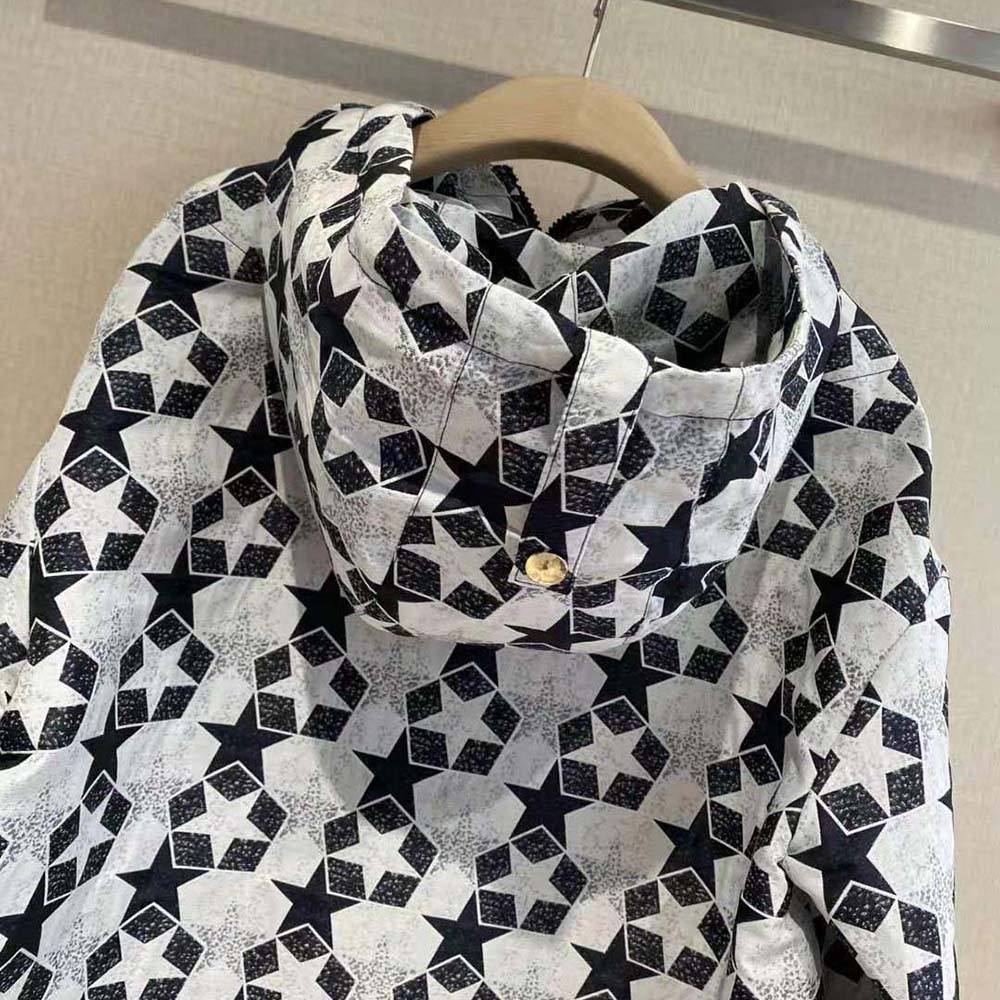 Dior Women Hooded Anorak Navy Blue Technical Taffeta Jacquard - image 7