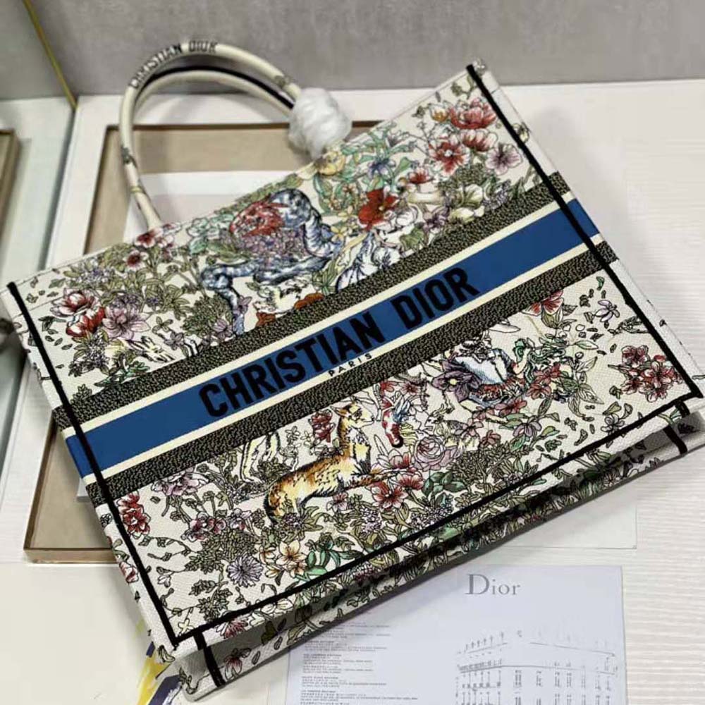 Dior Women Large Dior Book Tote Latte Multicolor D-Constellation Embroidery - image 5