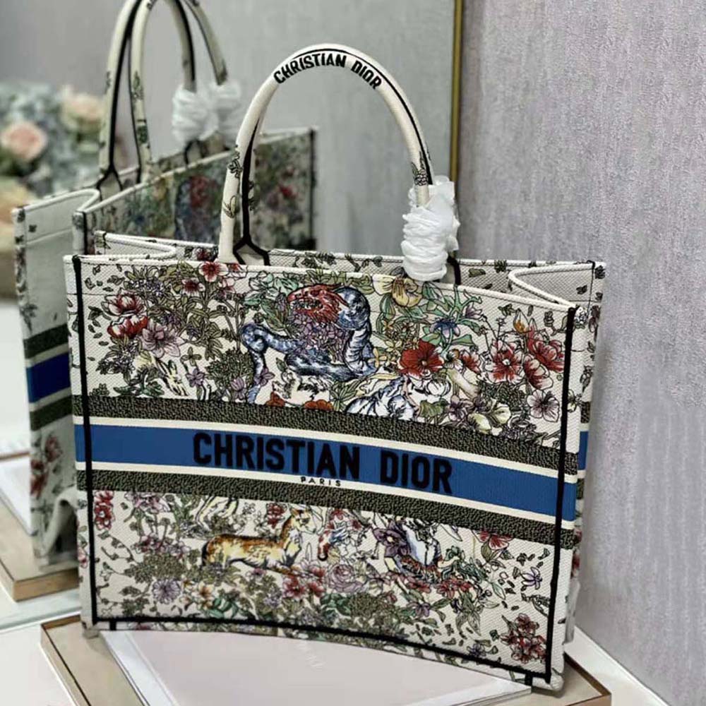 Dior Women Large Dior Book Tote Latte Multicolor D-Constellation Embroidery - image 4