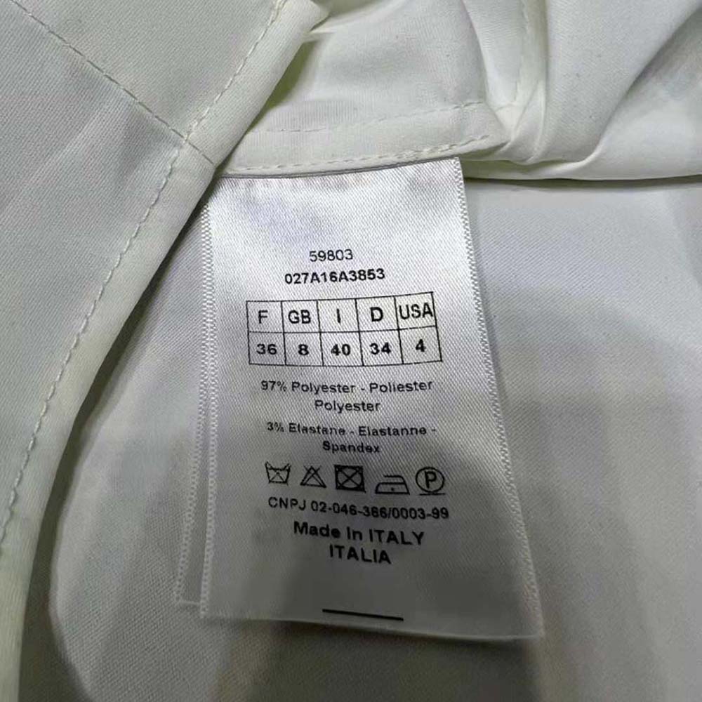 Dior Women Long Blouse Ecru Cotton Poplin and Silk with Dior Union Motif - image 7