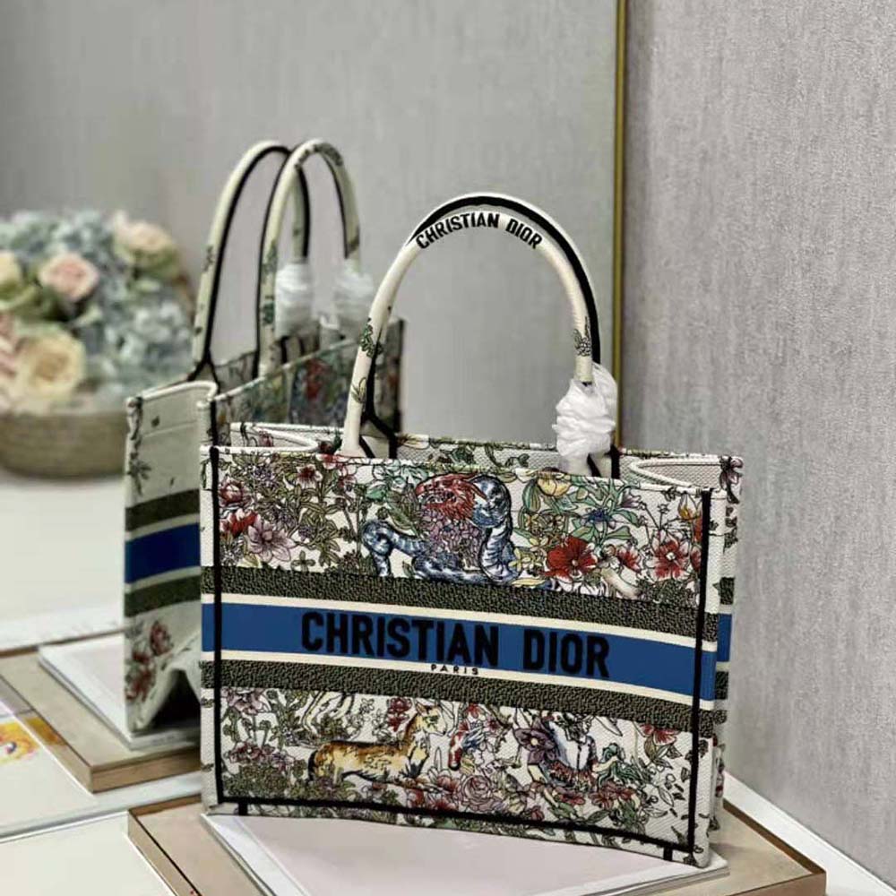 Dior Women Medium Dior Book Tote Latte D-Constellation Embroidery - image 4
