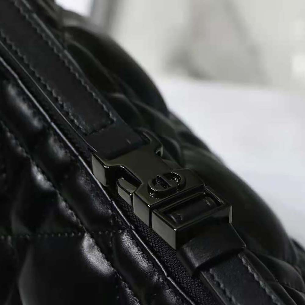 Dior Women Medium Diortravel Nomad Pouch Black Macrocannage Calfskin - image 7