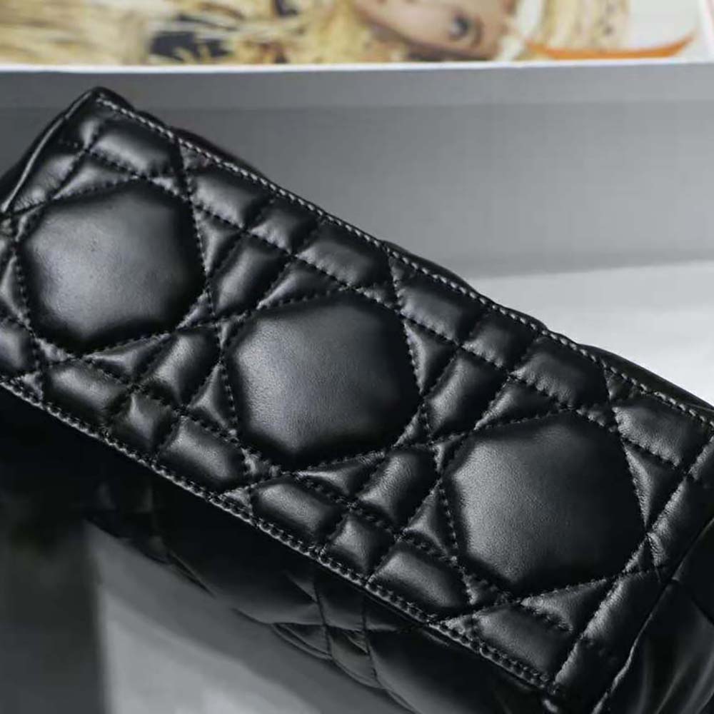 Dior Women Medium Diortravel Nomad Pouch Black Macrocannage Calfskin - image 6