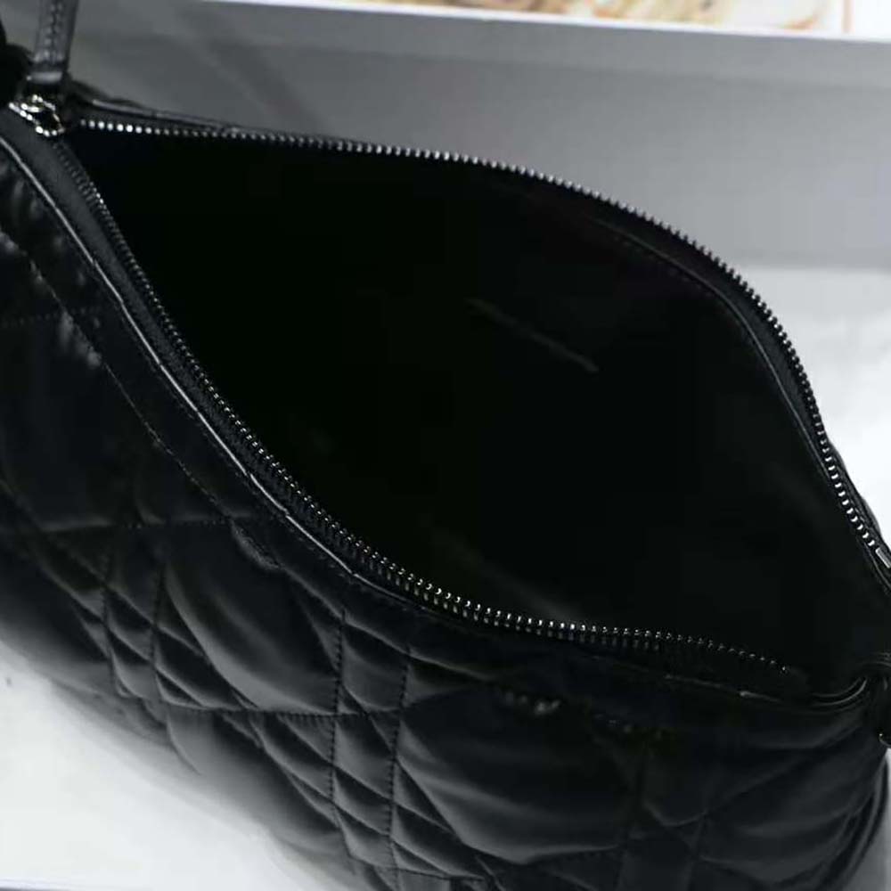 Dior Women Medium Diortravel Nomad Pouch Black Macrocannage Calfskin - image 8