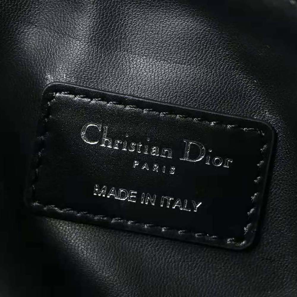 Dior Women Medium Diortravel Nomad Pouch Black Macrocannage Calfskin - image 9