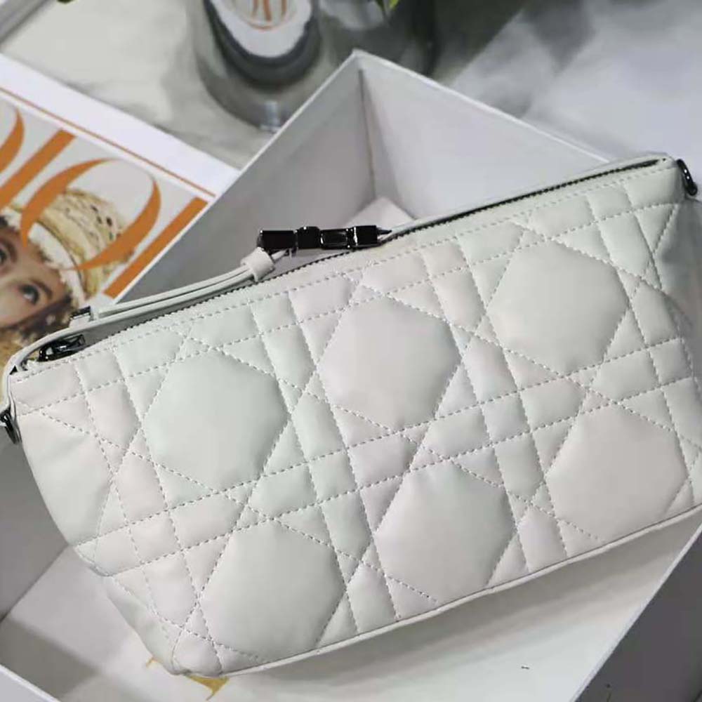 Dior Women Medium Diortravel Nomad Pouch Latte Macrocannage Calfskin - image 4