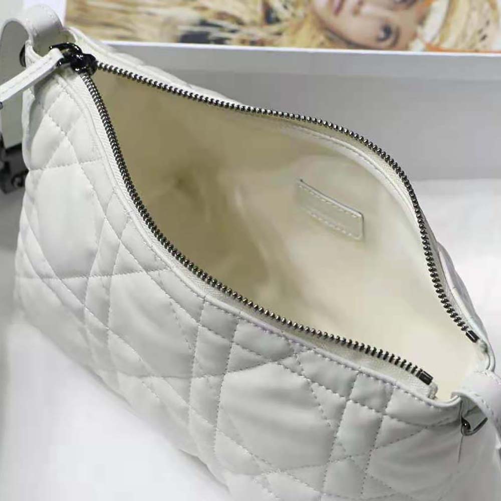 Dior Women Medium Diortravel Nomad Pouch Latte Macrocannage Calfskin - image 8