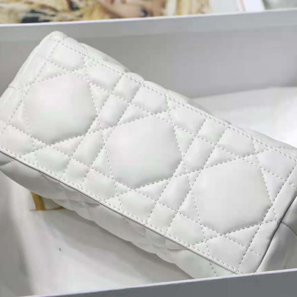 Dior Women Medium Diortravel Nomad Pouch Latte Macrocannage Calfskin - image 6