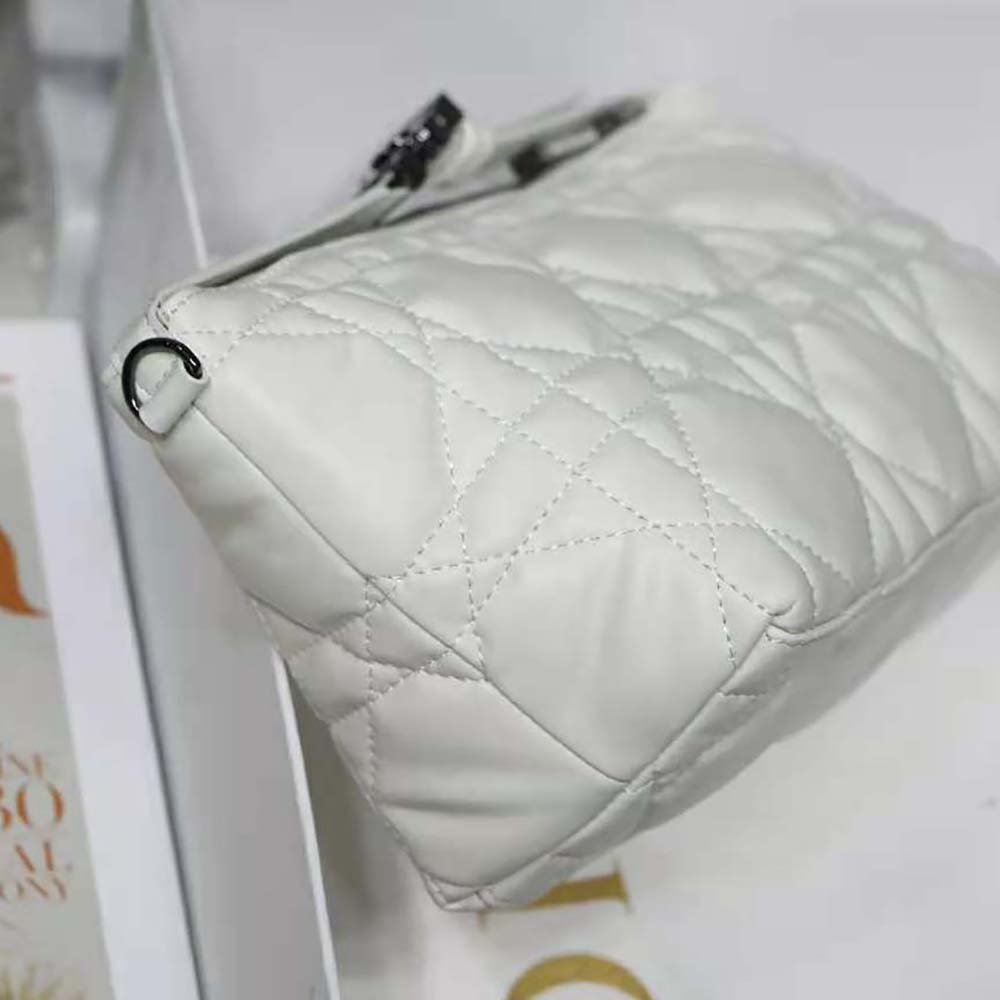 Dior Women Medium Diortravel Nomad Pouch Latte Macrocannage Calfskin - image 5
