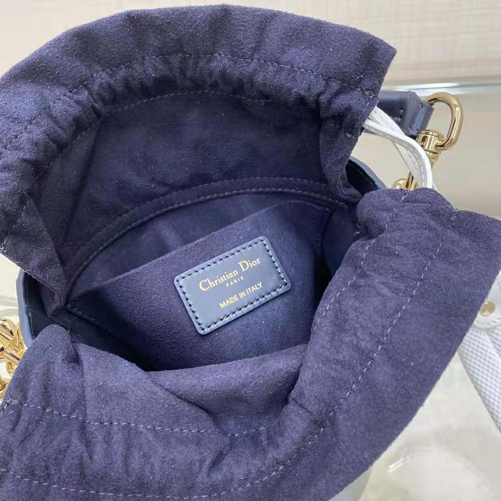 Dior Women Small Dior Vibe Bucket Bag Blue Smooth Calfskin - image 10