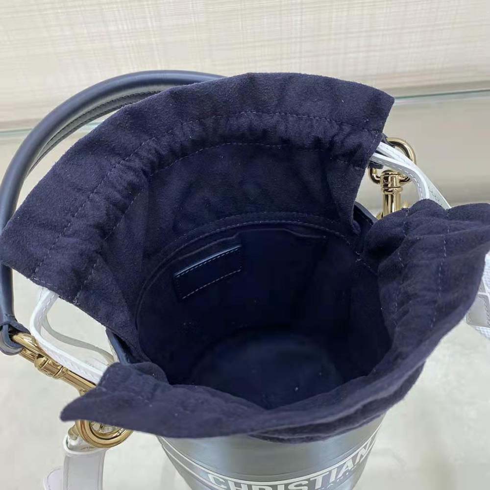 Dior Women Small Dior Vibe Bucket Bag Blue Smooth Calfskin - image 8
