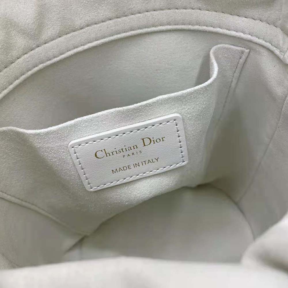 Dior Women Small Dior Vibe Bucket Bag White and Blue Smooth Calfskin - image 10