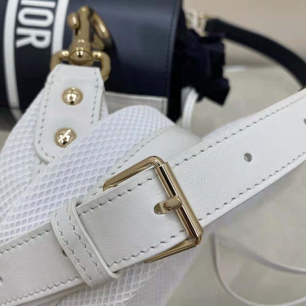 Dior Women Small Dior Vibe Bucket Bag White and Blue Smooth Calfskin - image 9