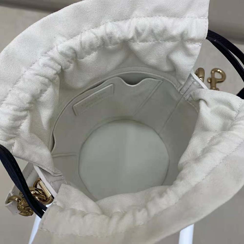 Dior Women Small Dior Vibe Bucket Bag White and Blue Smooth Calfskin - image 8