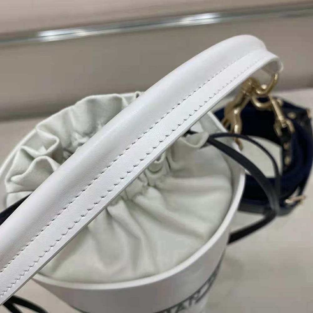 Dior Women Small Dior Vibe Bucket Bag White and Blue Smooth Calfskin - image 6