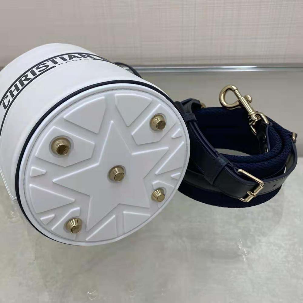 Dior Women Small Dior Vibe Bucket Bag White and Blue Smooth Calfskin - image 7