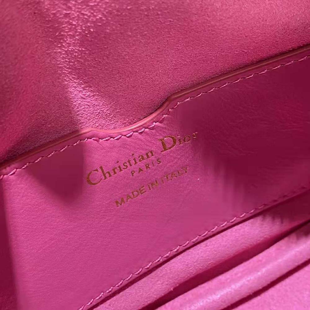 Dior Women Small Dior Vibe Hobo Bag Fluorescent Pink Macrocannage Lambskin - image 10