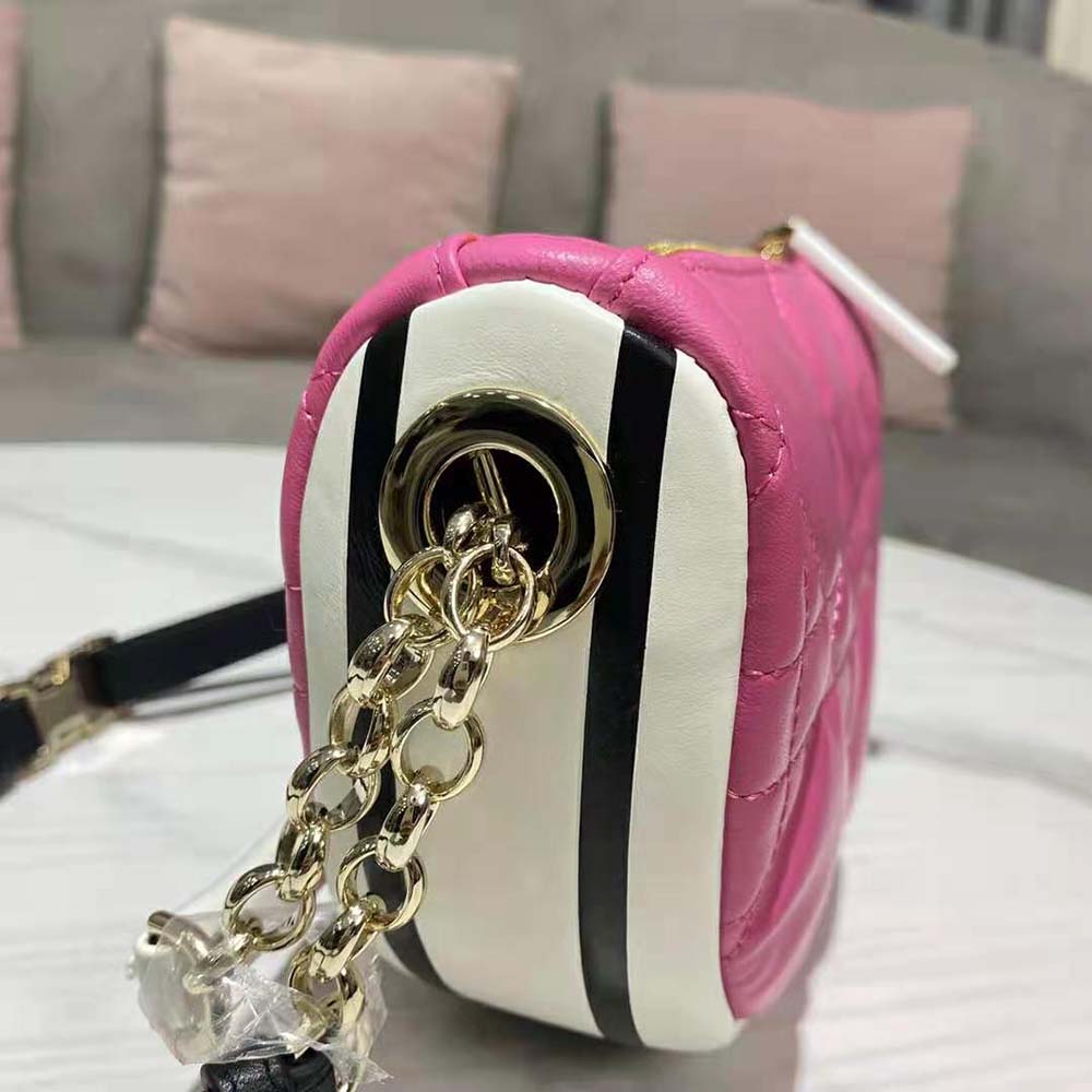 Dior Women Small Dior Vibe Hobo Bag Fluorescent Pink Macrocannage Lambskin - image 7