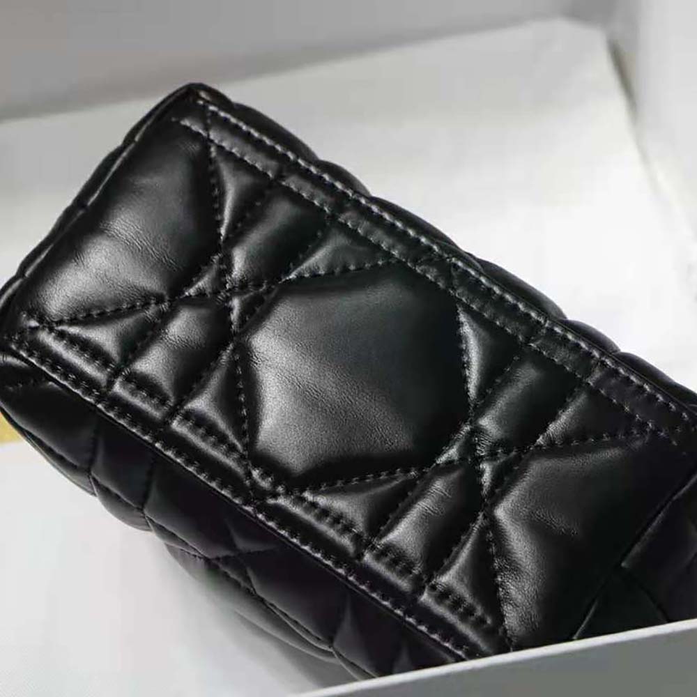 Dior Women Small Diortravel Nomad Pouch Black Macrocannage Calfskin - image 6