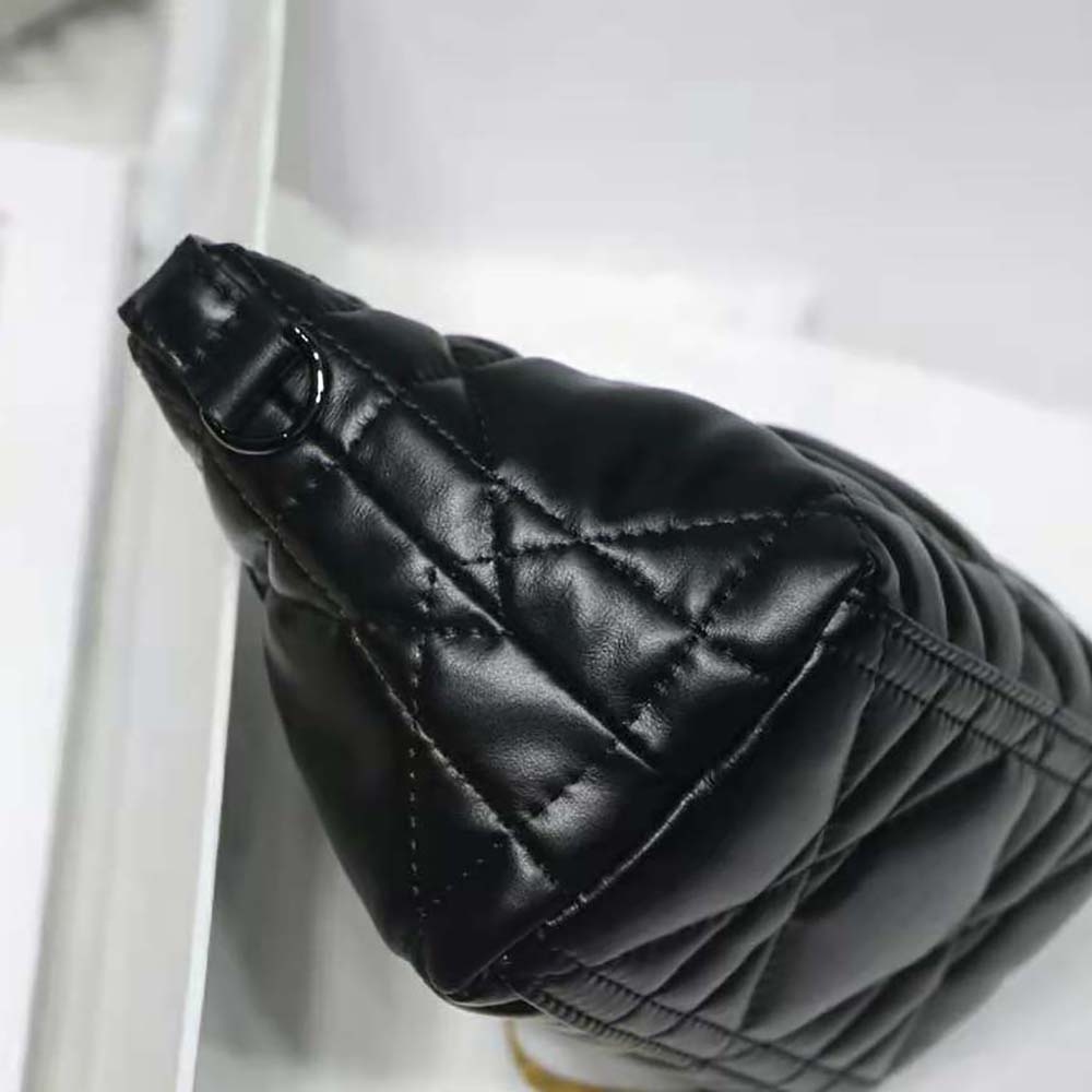 Dior Women Small Diortravel Nomad Pouch Black Macrocannage Calfskin - image 5