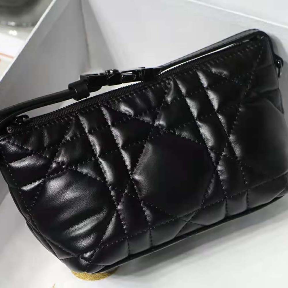 Dior Women Small Diortravel Nomad Pouch Black Macrocannage Calfskin - image 4