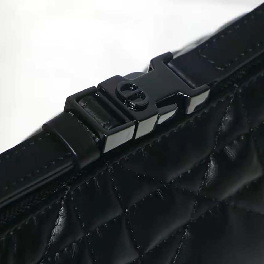 Dior Women Small Diortravel Nomad Pouch Black Macrocannage Calfskin - image 8